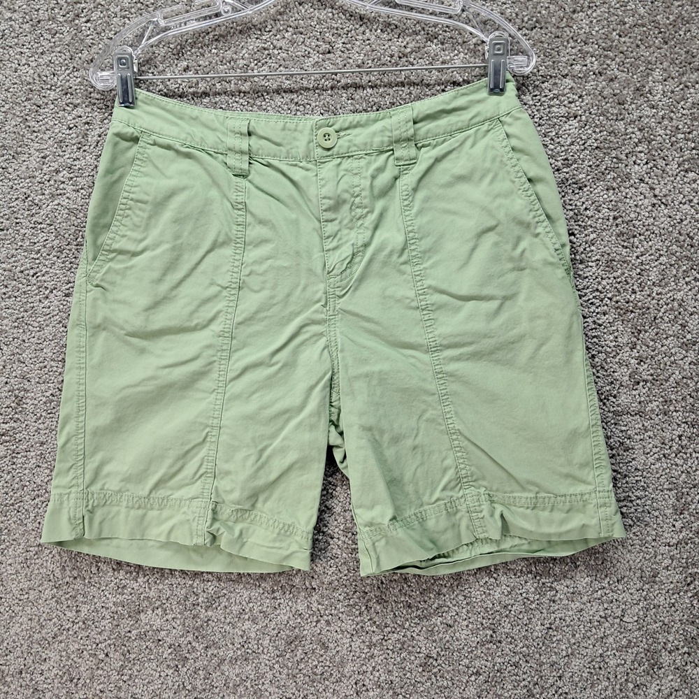 Eddie Bauer Mercer Fit Sage Green Cotton Chino Shorts Womens Size 8 Utility